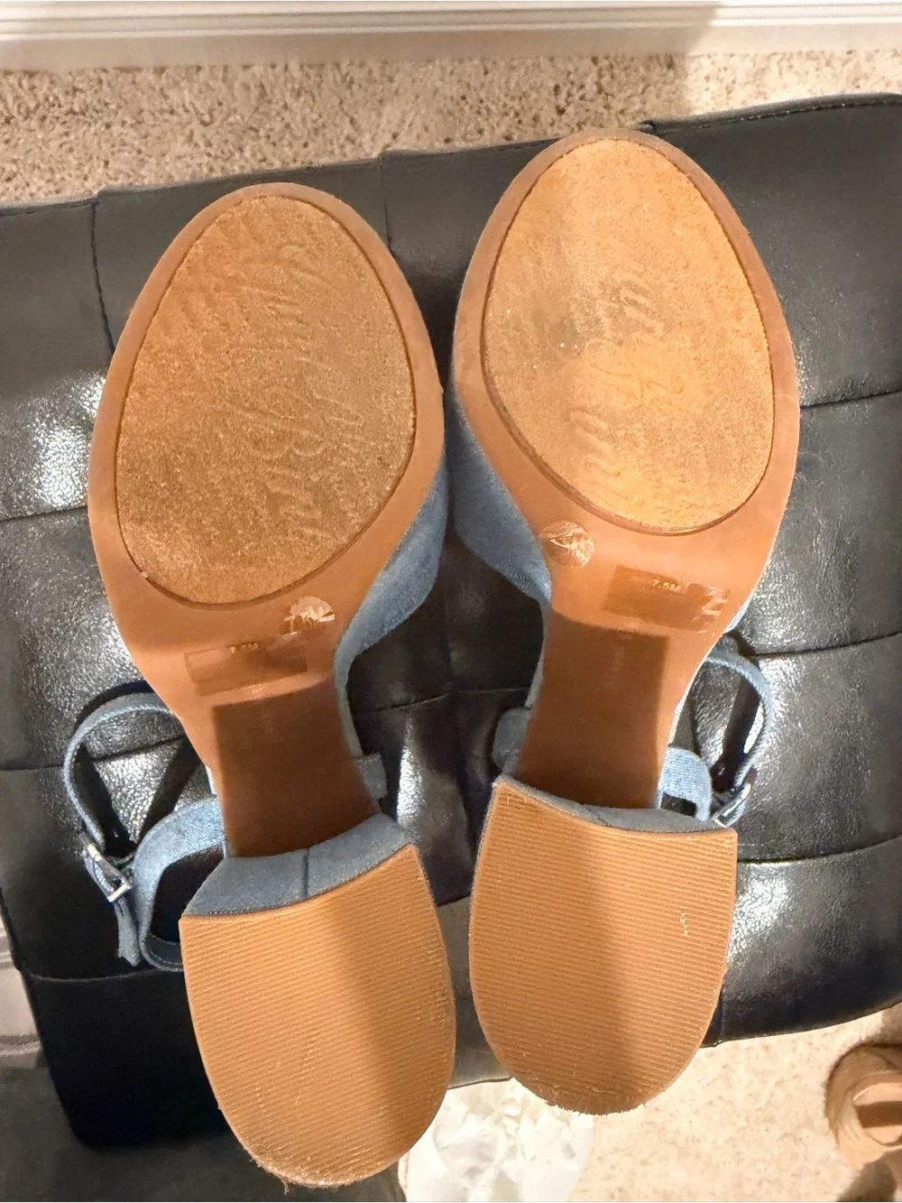 Gianni Bini Denim Blue Knotted Platform Sandals